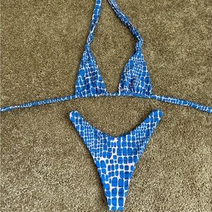 Skatie Blue and White Bikini